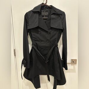 BCBGMaxAzria Black Belted Trench Coat